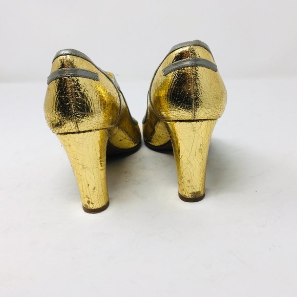 J crew Gold Mary Janes - Picture 4 of 8